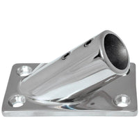 Whitecap 1" O.D. 30 Degree Rectangle Base SS Rail Fitting [6178C]