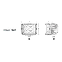 RIGID Industries D-SS Series PRO Spot LED Surface Mount - Pair - White [862213]