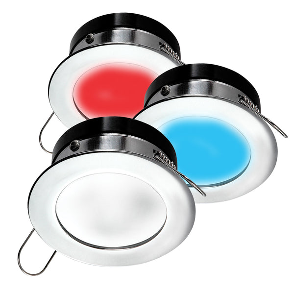 i2Systems Apeiron A1120 Spring Mount Light - Round - Red, Cool White  Blue - Polished Chrome [A1120Z-11HAE]