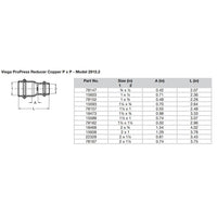 Viega ProPress 3/4" x 1/2" Copper Reducer - Double Press Connection - Smart Connect Technology [78147]