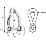 Wichard Self-Locking Twisted Shackle - Diameter 8mm - 5/16" [01224]