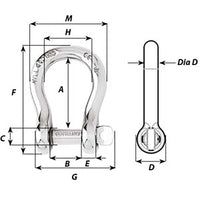 Wichard Captive Pin Bow Shackle - Diameter 8mm - 5/16" [01444]