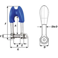 Wichard Thimble Shackle - Captive Pin - Diameter 8mm - 5/16" [01494]